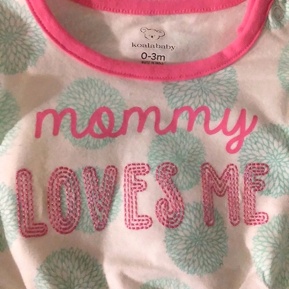 ☆NWT☆Sweet Newborn Girl "Mommy Loves me" Ruffle sleeve bubble Romper☆0-3mo. - Picture 4 of 7